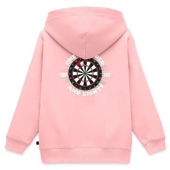 DART ONE UNDRED EIGHTY DARTS 180 - Kinder Premium Organic Zip Hoodie - Rosa - Hinten - AI Model Kid Female (0cm)