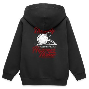 hammer throw - Kids Premium Organic Zip-up Hoodie - black - Back - AI Model Kid Male (0cm)