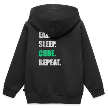Eat Sleep Cube Repeat - Kinder Premium Organic Zip Hoodie - Schwarz - Hinten - AI Model Kid Male (0cm)