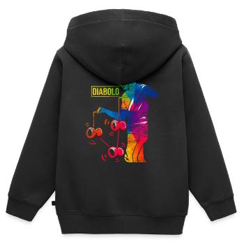 Diabolo - Kinder Premium Organic Zip Hoodie - Schwarz - Hinten - AI Model Kid Male (0cm)