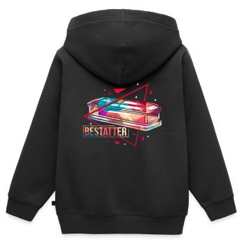 Bestatter - Kinder Premium Organic Zip Hoodie - Schwarz - Hinten - AI Model Kid Male (0cm)