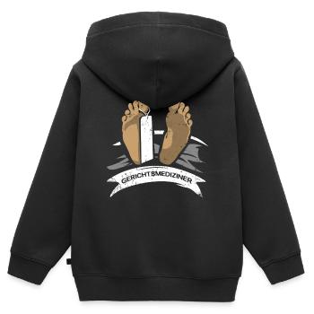 Cadeau de détective judiciaire - Sweat Premium à capuche zippé enfant bio - noir - Dos - AI Model Kid Male (0cm)