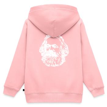 Karl Marx - Kinder Premium Organic Zip Hoodie - Rosa - Hinten - AI Model Kid Female (0cm)
