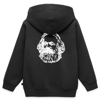 Karl Marx - Kids Premium Organic Zip-up Hoodie - black - Back - AI Model Kid Male (0cm)
