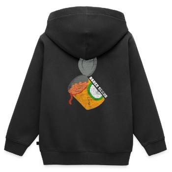 Gebackene Bohne Geschenk - Kinder Premium Organic Zip Hoodie - Schwarz - Hinten - AI Model Kid Male (0cm)