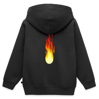 Flame Feuer Komet Inferno Brand feurig Hitze - Kinder Premium Organic Zip Hoodie - Schwarz - Hinten - AI Model Kid Male (0cm)