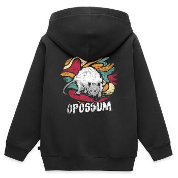 Opossum Beuteltier - Kinder Premium Organic Zip Hoodie - Schwarz - Hinten - AI Model Kid Male (0cm)