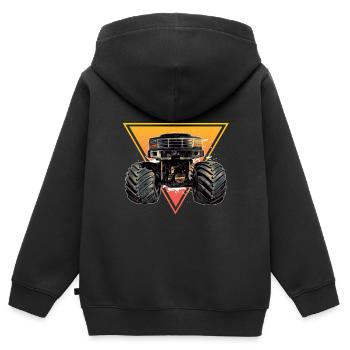 Monstertruck Motorsport - Kinder Premium Organic Zip Hoodie - Schwarz - Hinten - AI Model Kid Male (0cm)