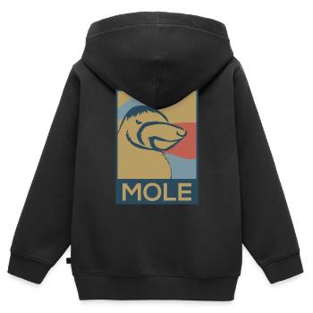 Maulwurf - Kinder Premium Organic Zip Hoodie - Schwarz - Hinten - AI Model Kid Male (0cm)
