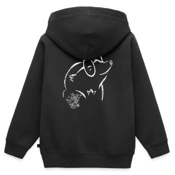 Maulwurf Geschenk - Kinder Premium Organic Zip Hoodie - Schwarz - Hinten - AI Model Kid Male (0cm)