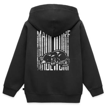Maulwurf - Kinder Premium Organic Zip Hoodie - Schwarz - Hinten - AI Model Kid Male (0cm)
