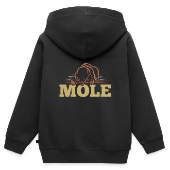 Maulwurf - Kinder Premium Organic Zip Hoodie - Schwarz - Hinten - AI Model Kid Male (0cm)