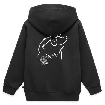 Maulwurf - Kinder Premium Organic Zip Hoodie - Schwarz - Hinten - AI Model Kid Male (0cm)