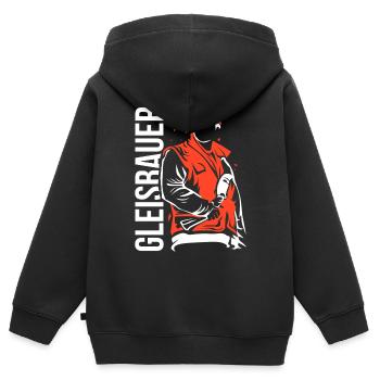 couches de piste - Sweat Premium à capuche zippé enfant bio - noir - Dos - AI Model Kid Male (0cm)