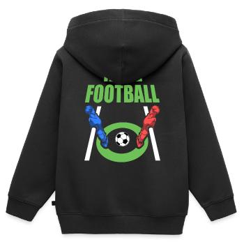 Tischfußball - Kinder Premium Organic Zip Hoodie - Schwarz - Hinten - AI Model Kid Male (0cm)