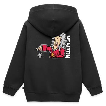 Isaac Newton - Kinder Premium Organic Zip Hoodie - Schwarz - Hinten - AI Model Kid Male (0cm)