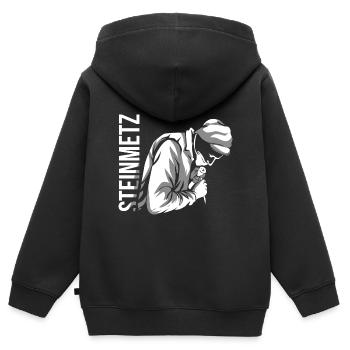 tailleur de pierre - Sweat Premium à capuche zippé enfant bio - noir - Dos - AI Model Kid Male (0cm)