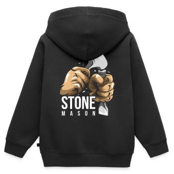tailleur de pierre - Sweat Premium à capuche zippé enfant bio - noir - Dos - AI Model Kid Male (0cm)