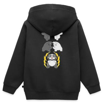 Panda Fusion Panda Ours Ours polaire cadeau ours noir - Sweat Premium à capuche zippé enfant bio - noir - Dos - AI Model Kid Male (0cm)