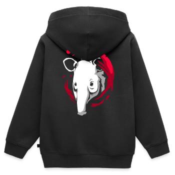 Tapire - Kinder Premium Organic Zip Hoodie - Schwarz - Hinten - AI Model Kid Male (0cm)
