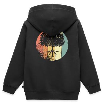 Environmental Protection Nature - Kids Premium Organic Zip-up Hoodie - black - Back - AI Model Kid Male (0cm)