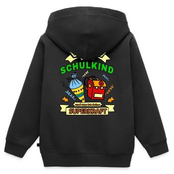 Einschulung 2020 Geschenk für Schulanfänger - Kinder Premium Organic Zip Hoodie - Schwarz - Hinten - AI Model Kid Male (0cm)