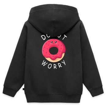 Donut Worry - Kids Premium Organic Zip-up Hoodie - black - Back - AI Model Kid Male (0cm)