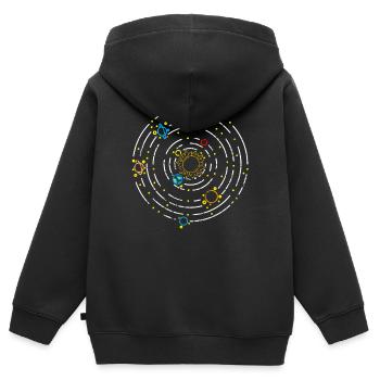 Système solaire Planet - Sweat Premium à capuche zippé enfant bio - noir - Dos - AI Model Kid Male (0cm)