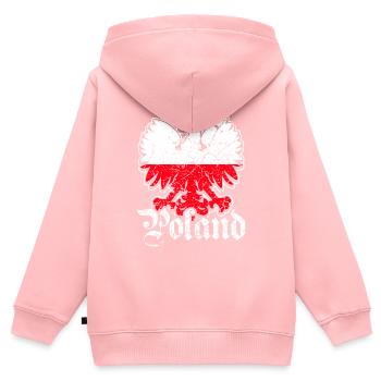 Polen Flagge Adler - Kinder Premium Organic Zip Hoodie - Rosa - Hinten - AI Model Kid Female (0cm)
