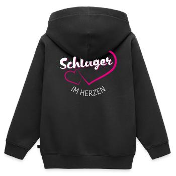 Des chansons dans le cœur - Sweat Premium à capuche zippé enfant bio - noir - Dos - AI Model Kid Male (0cm)