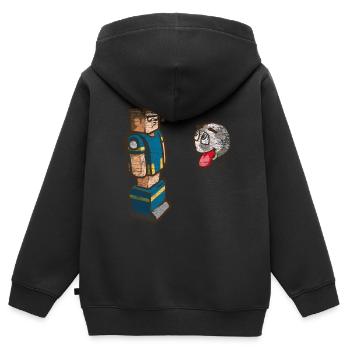 Tischfußball Geschenk - Kinder Premium Organic Zip Hoodie - Schwarz - Hinten - AI Model Kid Male (0cm)