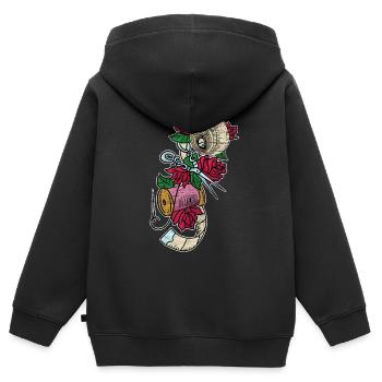 Nähen - Kinder Premium Organic Zip Hoodie - Schwarz - Hinten - AI Model Kid Male (0cm)