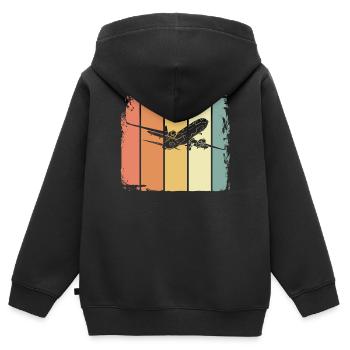 Avion - Sweat Premium à capuche zippé enfant bio - noir - Dos - AI Model Kid Male (0cm)