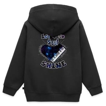 Klavier - Kinder Premium Organic Zip Hoodie - Schwarz - Hinten - AI Model Kid Male (0cm)