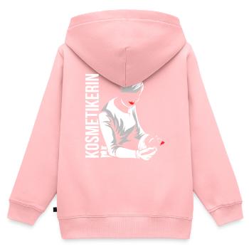 Kosmetikerin - Kinder Premium Organic Zip Hoodie - Rosa - Hinten - AI Model Kid Female (0cm)