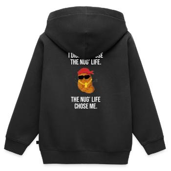 Chicken Nugget Huhn Fast Food Nuggets Geschenk - Kinder Premium Organic Zip Hoodie - Schwarz - Hinten - AI Model Kid Male (0cm)