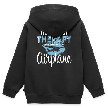 Avion - Sweat Premium à capuche zippé enfant bio - noir - Dos - AI Model Kid Male (0cm)