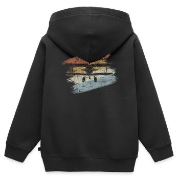 Avion - Sweat Premium à capuche zippé enfant bio - noir - Dos - AI Model Kid Male (0cm)