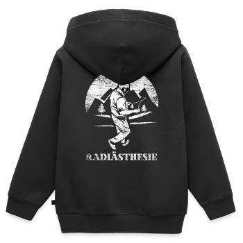 Radiästhesie Geschenk - Kinder Premium Organic Zip Hoodie - Schwarz - Hinten - AI Model Kid Male (0cm)