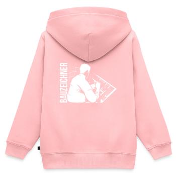 dessinateur - Sweat Premium à capuche zippé enfant bio - rose - Dos - AI Model Kid Female (0cm)