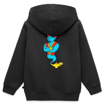 Flaschengeist aus der Wunderlampe - Kinder Premium Organic Zip Hoodie - Schwarz - Hinten - AI Model Kid Male (0cm)