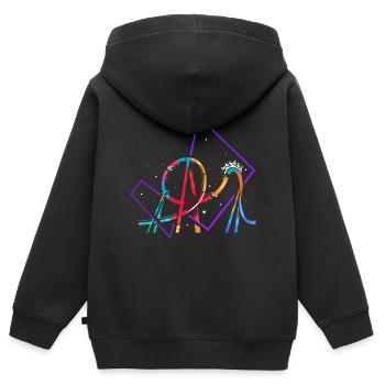 Achterbahn Polygon - Kinder Premium Organic Zip Hoodie - Schwarz - Hinten - AI Model Kid Male (0cm)