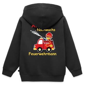 Alarm! Nachwuchs Feuerwehrmann Feuerwehr Kind Papa - Kinder Premium Organic Zip Hoodie - Schwarz - Hinten - AI Model Kid Male (0cm)