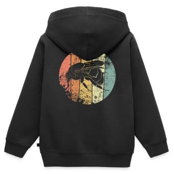 Hummel retro - Kinder Premium Organic Zip Hoodie - Schwarz - Hinten - AI Model Kid Male (0cm)