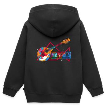 Mandola Polygon - Kinder Premium Organic Zip Hoodie - Schwarz - Hinten - AI Model Kid Male (0cm)