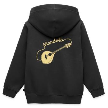 Mandola Geschenk - Kinder Premium Organic Zip Hoodie - Schwarz - Hinten - AI Model Kid Male (0cm)