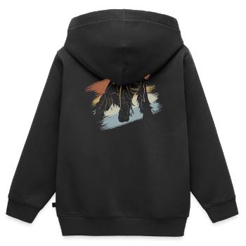 Orang Utan - Kinder Premium Organic Zip Hoodie - Schwarz - Hinten - AI Model Kid Male (0cm)