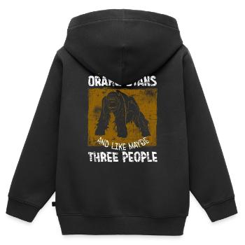Orang Utan - Kinder Premium Organic Zip Hoodie - Schwarz - Hinten - AI Model Kid Male (0cm)