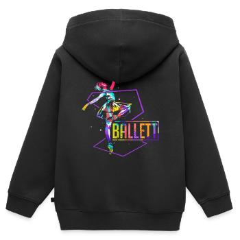 Ballett Polygon - Kinder Premium Organic Zip Hoodie - Schwarz - Hinten - AI Model Kid Male (0cm)