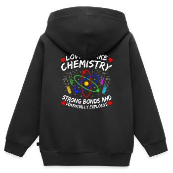chimie - Sweat Premium à capuche zippé enfant bio - noir - Dos - AI Model Kid Male (0cm)